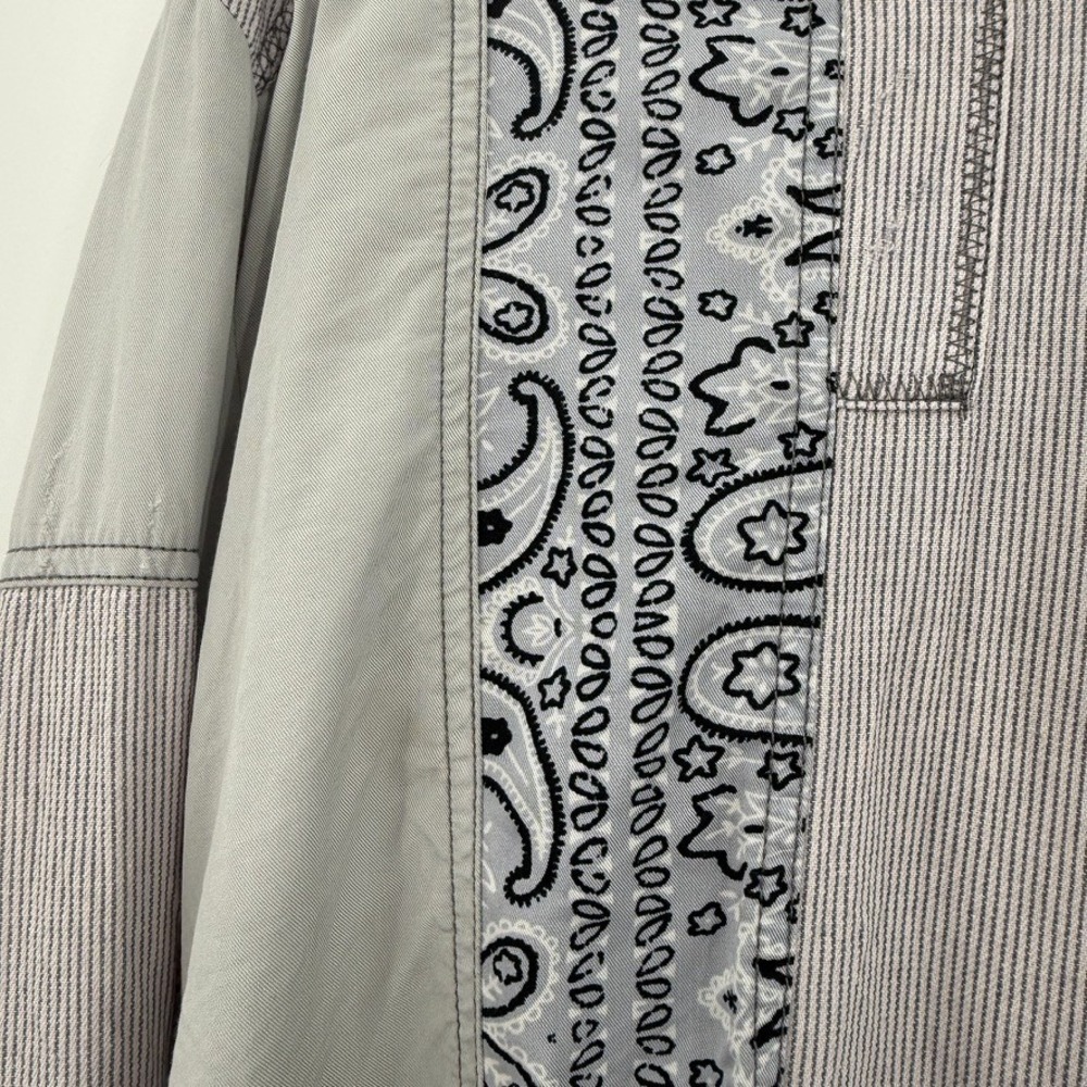 Free People All Patched Up Bandana Patchwork Button Up Shirt Sz S Lagenlook Boho - Picture 10 of 15